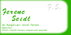 ferenc seidl business card